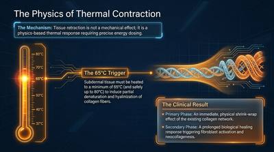 The Physics of Thermal Contraction: What 65 °C Does to Collagen